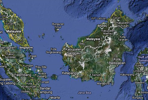 Малайзия на карте Google Earth