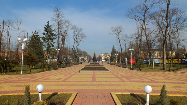 городской парк зимой