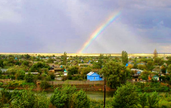 Вид города Котельниково со стороны